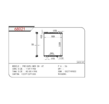 Radiador Freightliner Cascadia 113 2003 2004 2005 2006 2007 2008 2009 2010 2011