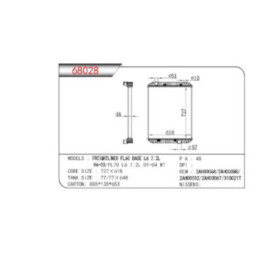 Radiador Freightliner FL 50 1992 1993 1994 1995 1996 1997 1998 1999 2000 2001 2002 2003 2004