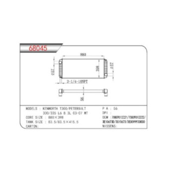 Radiador Kenworth T300 2003 2004 2005 2006 2007
